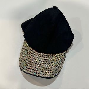 NWOT Black Rhinestone Hat ball-cap